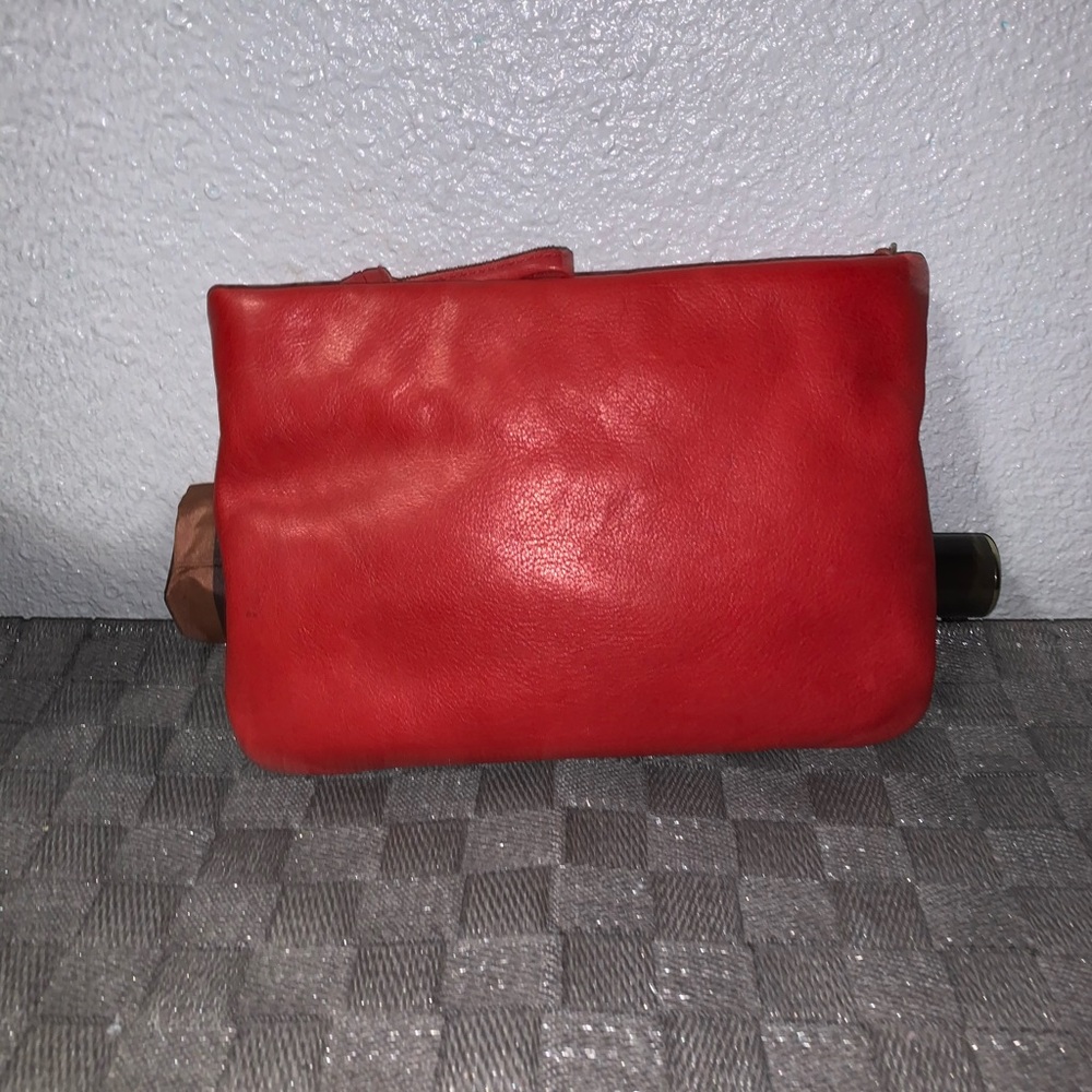 Madewell Red Leather Pillow Crossbody